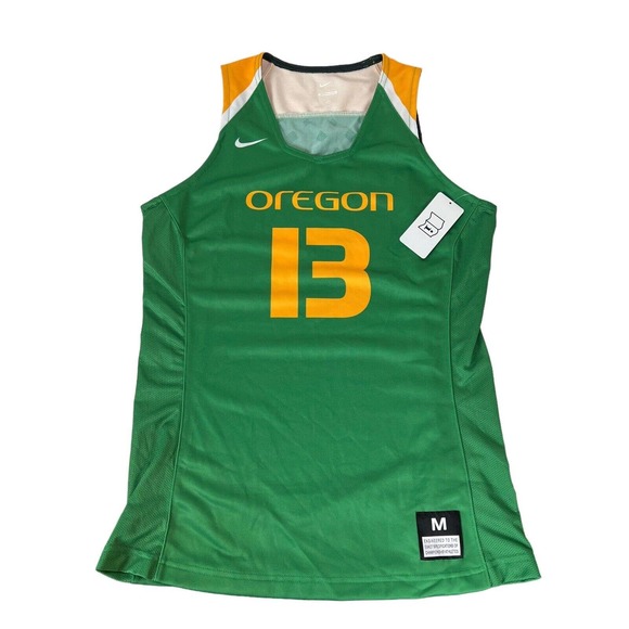 Nike Tops - Nike Oregon Ducks Basketball Jersey Womens Medium Green Yellow DRI Fit Logo